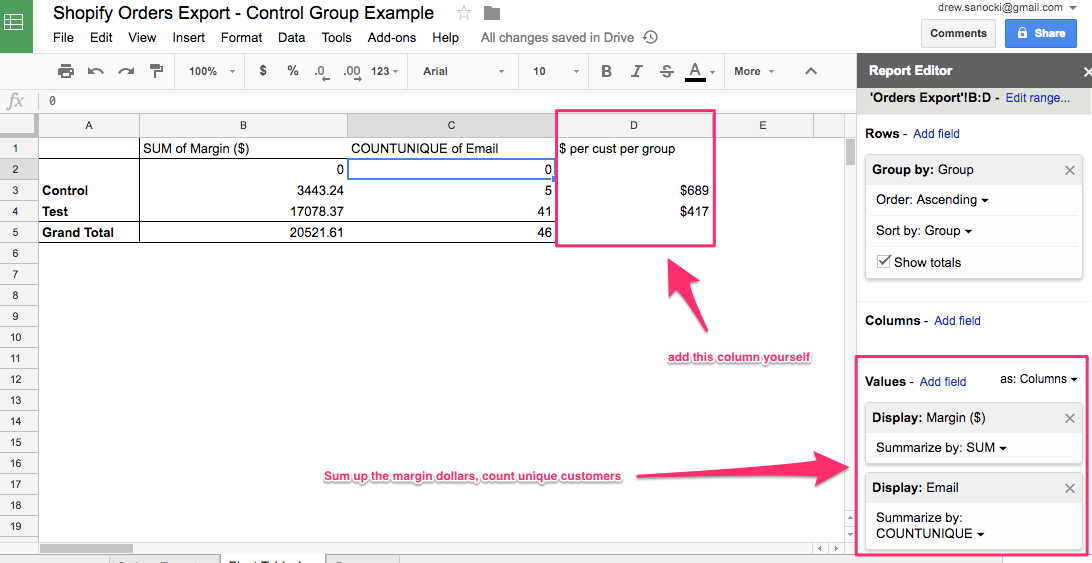 Shopify Orders Export Control Group Example Google Sheets 1 1